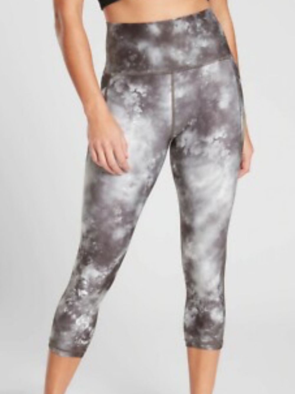 Athleta Cloud Wash Capri Leggings in Black and Gray